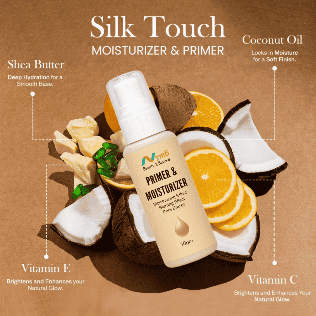 Silk Touch 3 in 1 Moisturizer and Primer for Face | Long-Lasting, Flawless and Dewy Makeup Base | Pore Minimizer | All Skin Types