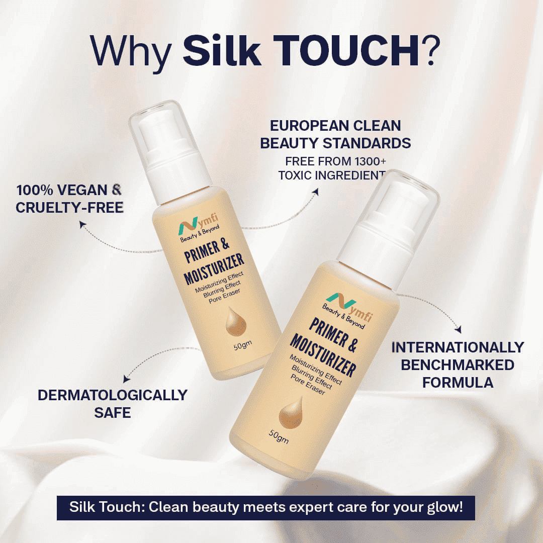 Silk Touch 3 in 1 Moisturizer and Primer for Face | Long-Lasting, Flawless and Dewy Makeup Base | Pore Minimizer | All Skin Types
