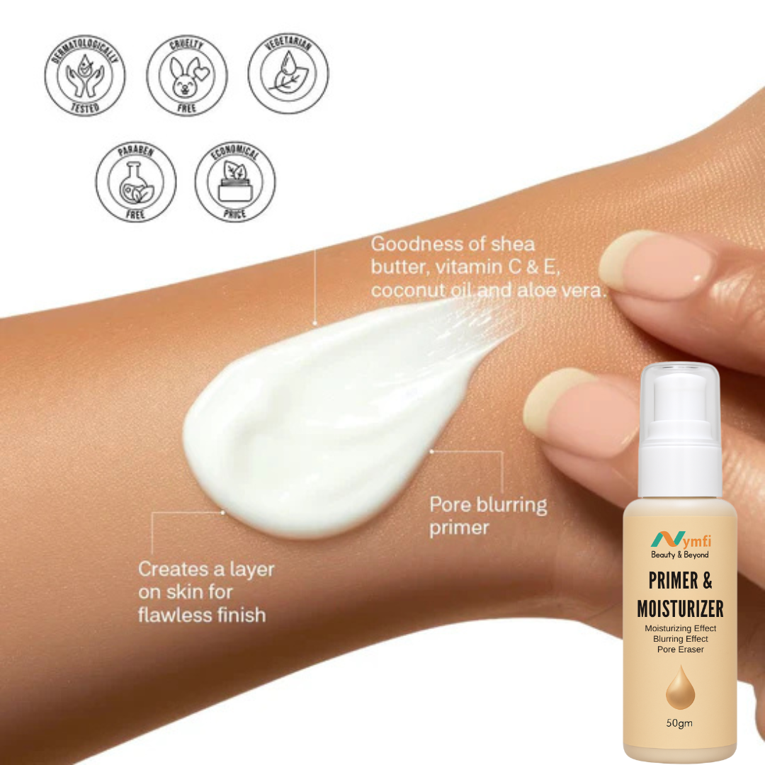 Nymfi SilkMatte 3-in-1 Primer + Moisturizer | Deep Hydration | Instant Blur | Smooth, Even Makeup Finish | All Skin Types